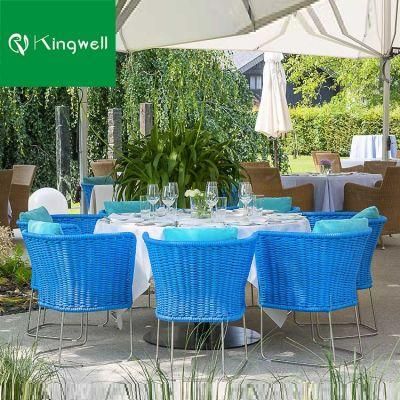 Quality Guaranteed Outdoor Garden Aluminum Frame Furniture Patio Rope Sofa Set with Teak Wood Dinning Table