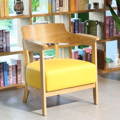 Outdoor Furniture Solid Wood Soft Imported Pana Grain Leather Single Sofa Chair