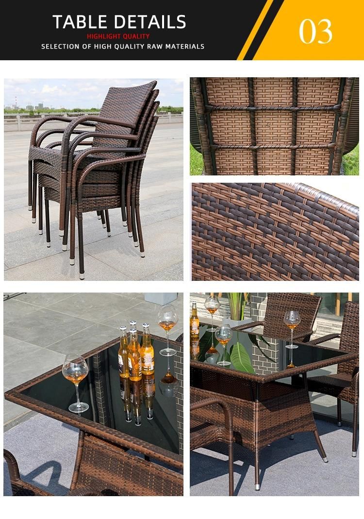 Outdoor Dining Table and Rattan Home Chair Garden Table and Chair