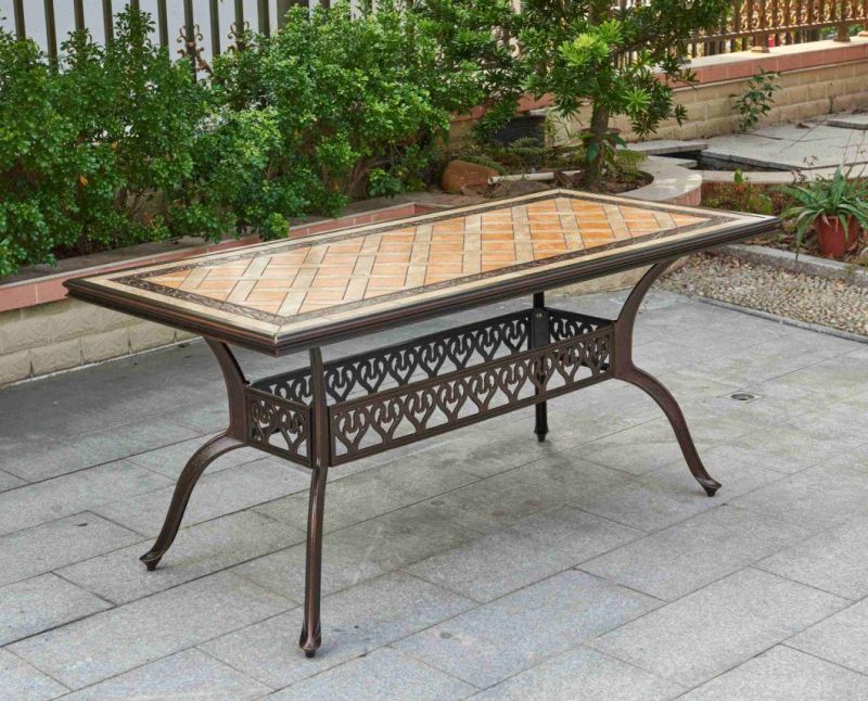 Factory Supply Rectangle Cast Aluminum Outdoor Table