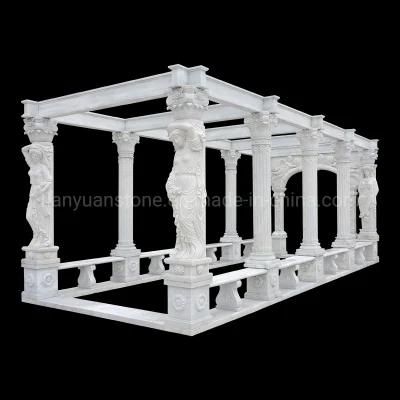 Classical Style Hand Made Stone Sculpture Marble Gazebo