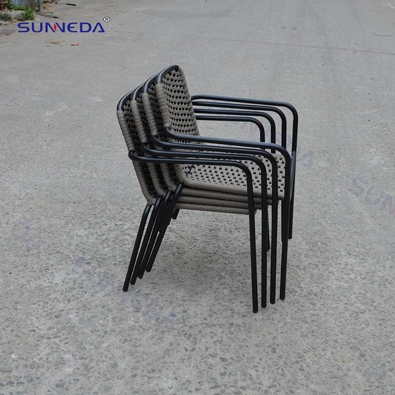 Teak Wood Outdoor Table Garden Aluminum Furniture Dining Table Set for Hotel Dining Room