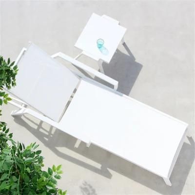 Outdoor Garden Furniture Foldable Lying Lounge in Textilene Beach Chair
