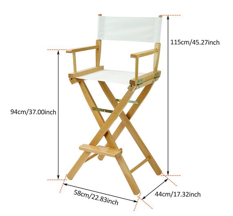 Foldable Wood Portable Camping Fishing Folding Director Makeup Chair
