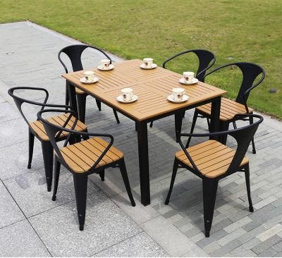 Wholesale High Quality Metal Frame Polywood Table and Chair Set