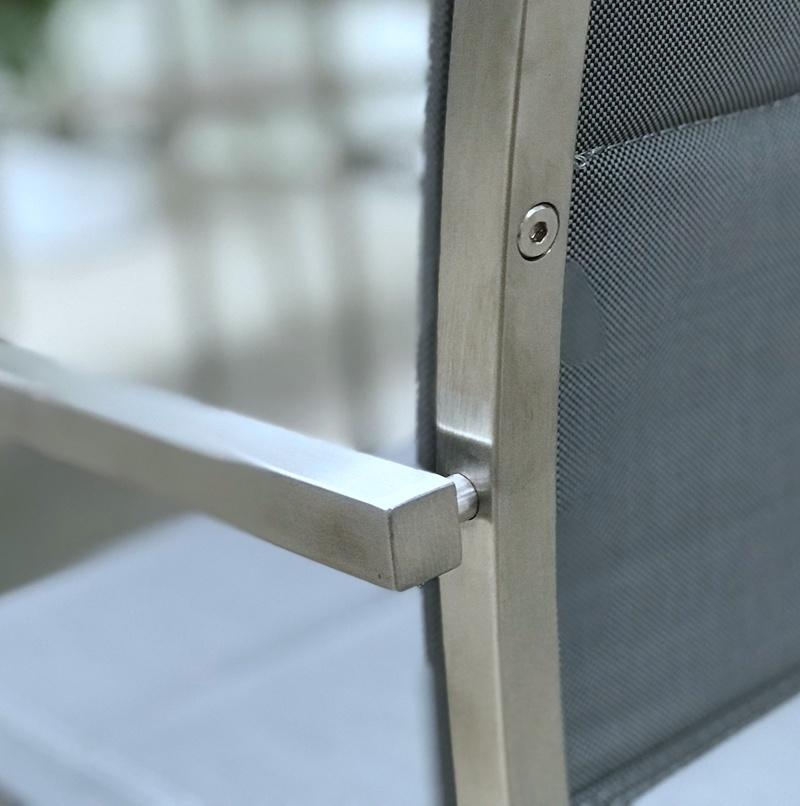 Luxury Metal Stainless Steel Dining Chair and Table Patio Furniture