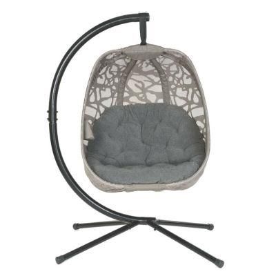 Indoor/ Outdoor Furniture Solid Rattan Egg Hanging Chair with Cushion