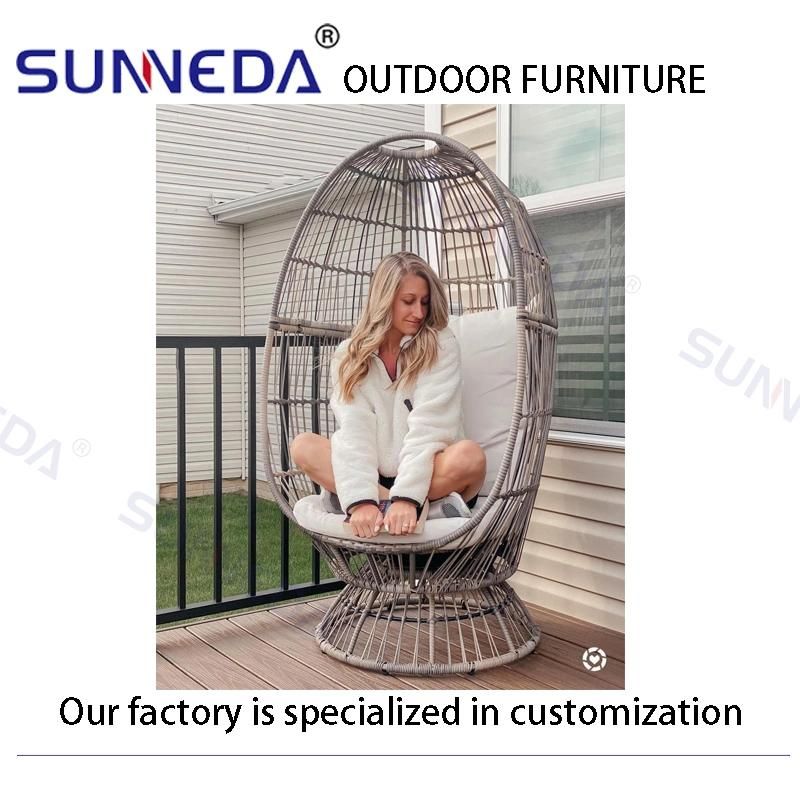 Modern Outdoor Comfortable Patio Simple Chair Brown with Waterproof Cushion