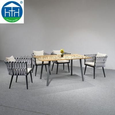 Hotel Custom Aluminum Rope Woven Waterproof Outdoor Sofa Set