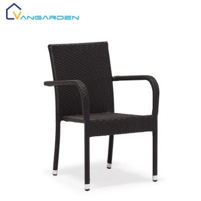Black Modern Garden Dining Chair Rattan Outdoor Furniture