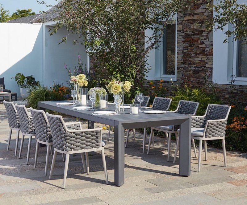 Outdoor Garden Dining Room Balcony Furniture Aluminum Arm Cushion Chair
