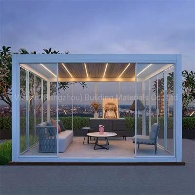 6*4m Luxury Garden Patio Profiles Aluminum Pergola Gazebo with Roof