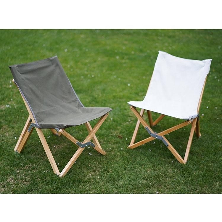 Wholesale Factory Price Portable Folding Wood Imitated Linen Fabric Folding Chair