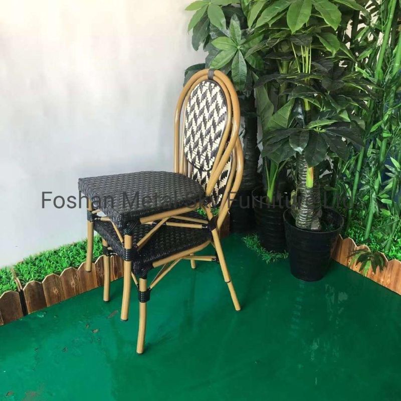 Outdoor Aluminum Wooden Garden Hotel Patio Rope Teslin Rattan Chair