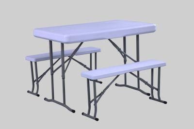 Outdoor Plastic Folding Beer Table with Benches Attached