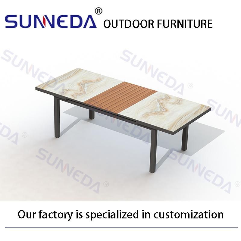 Modern Garden Outdoor Table and Chair Rattan Patio Furniture Dining Set