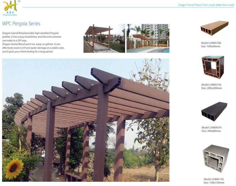 Easy Installing WPC Wood Plastic Composite Pergola with Factory Price