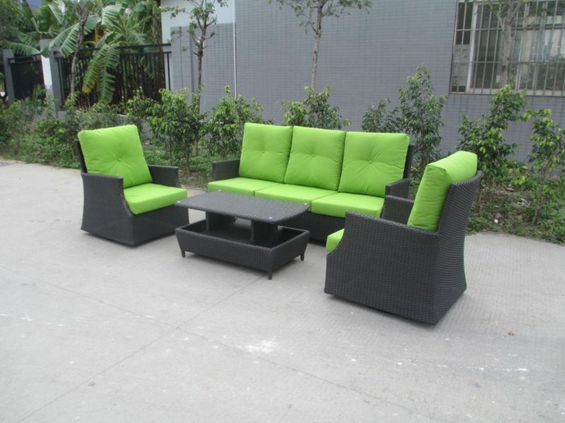 C-Hot-Selling Outdoor Furniture PE Rattan Modern Sofa with Big Cushion
