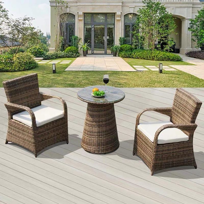 Waterproof Fabric Top Patio Sofa Furniture Teak Wood Outdoor Furniture