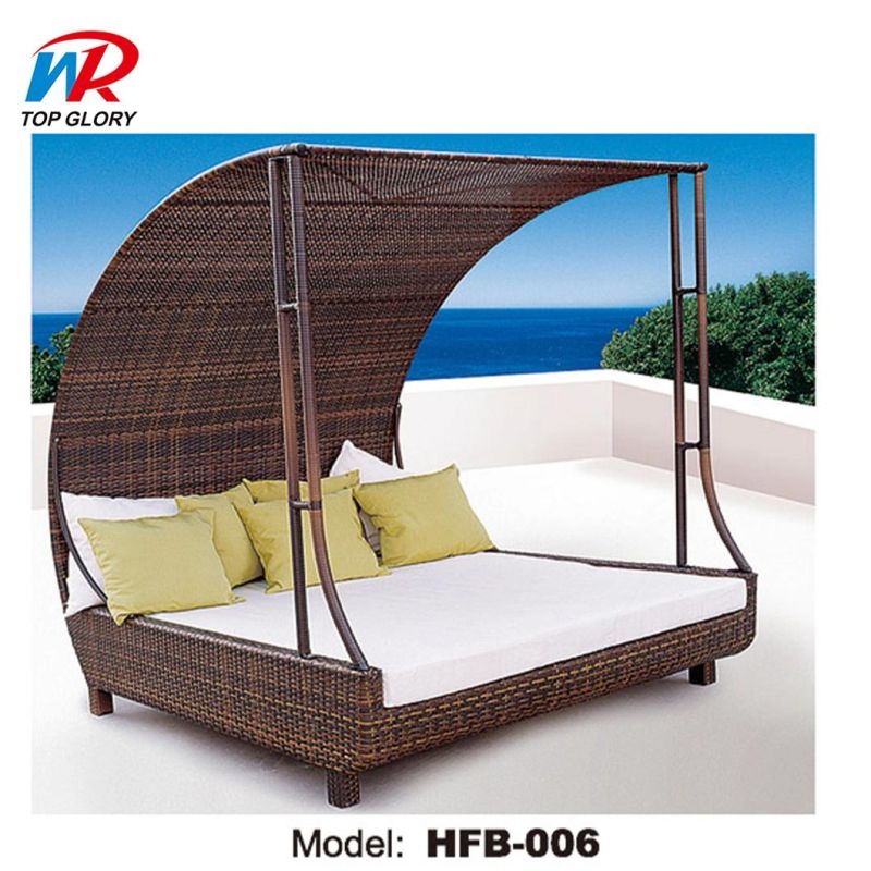 Modern Design Outdoor Hotel Furniture Daybed Rattan Sun Lounger