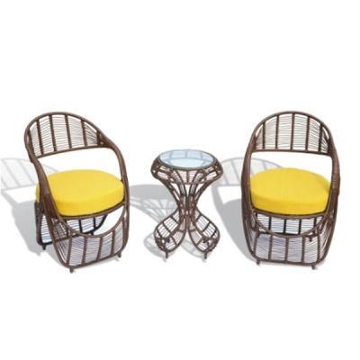 H- Outdoor Garden Rattan Coffee Table and Chair