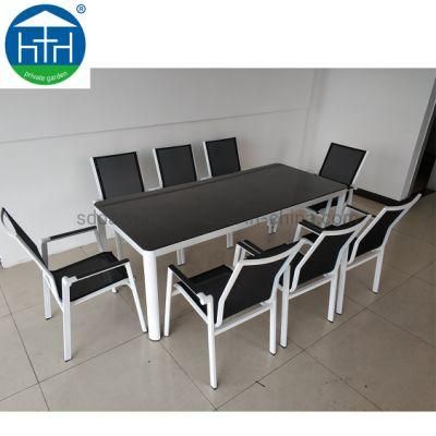 Brushed Aluminum Outdoor Wooden Furniture / Polywood Furniture Dining Set