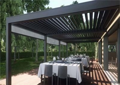 Wall Mounted Aluminum Electric Bioclimatic Garden Pergola