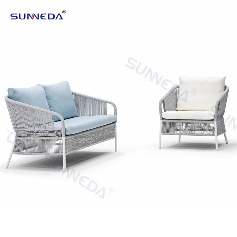 Hotel Patio Presentable Outdoor Villa Aluminum Frame Modern Leisure Wicker Rattan Patio Hotel Restaurant Outdoor Garden Furniture Sofa