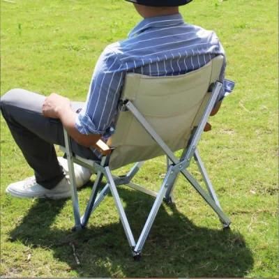 Aluminum Customized Beech Foldable Solid Wood Armrest Folding Outdoor Camping Chair