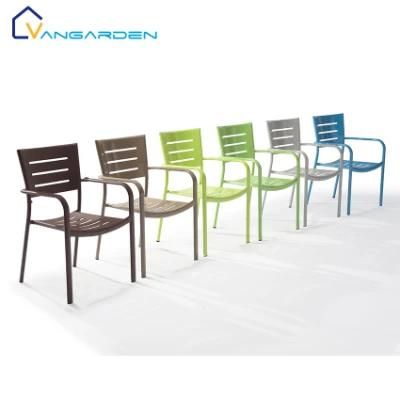Customized Color Portable Garden Aluminum Stacking Navy Chair Frame Bangquet