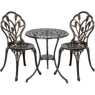 Best Choice Products Cast Aluminum Patio Bistro Furniture Set in Antique for Sale