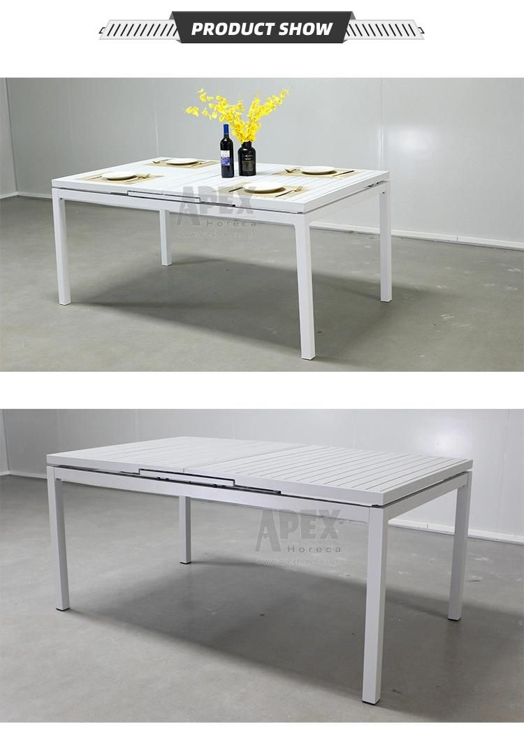 Outdoor Patio Expandable Dining Table Multifunction Aluminum Table