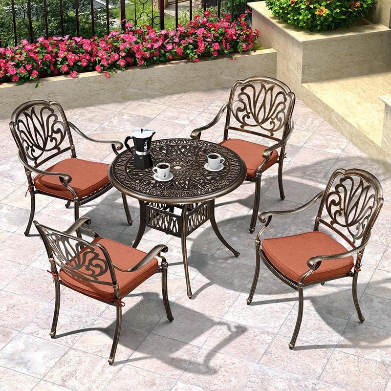 Garden Dining Furniture Patio Aluminum Cast Outdoors for Garden Table