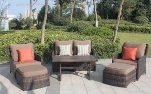 Rattan Sofa Set with Stool