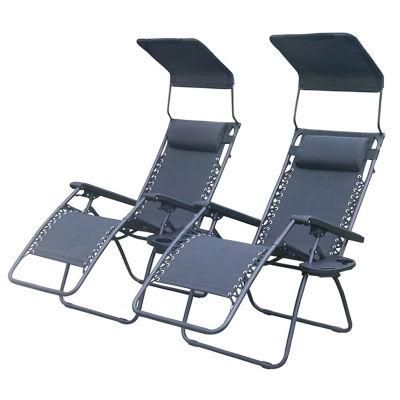 Outdoor Beach Poolside Zero Gravity Folding Chair with Canopy
