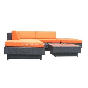 Wicker Furniture Rattan Sofa Set with SGS Certificated (9509-orange)
