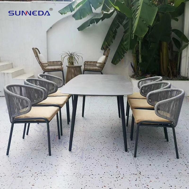 Lounge Balcony Minimalist Knock-Down Construction Table with Sintered Stone