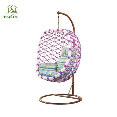 Wholesale Patio Metal Maple Rattan Garden Armrest Hanging Swing Chair