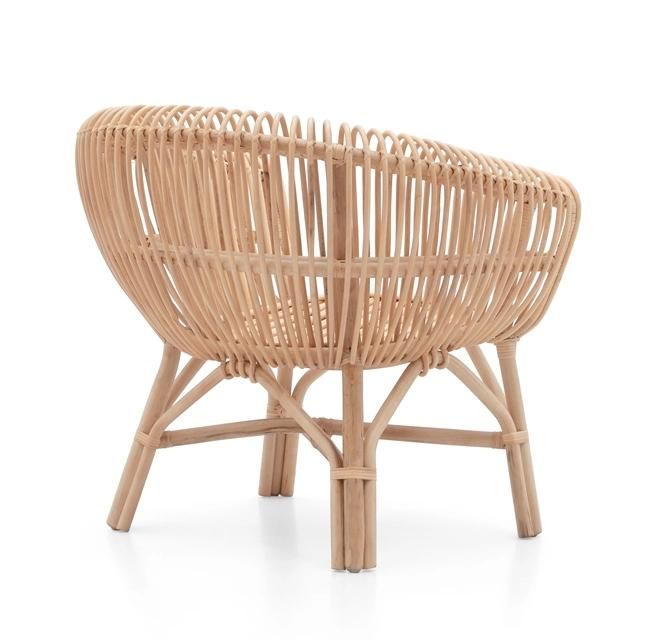 Indoor Southeast Asian Style Original Color Stable Home Bedroom Real Rattan Arm Chair
