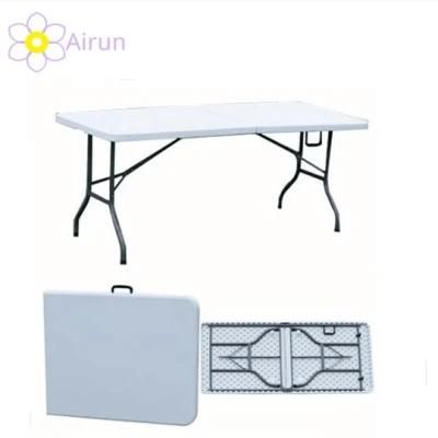 Wholesale Outdoor Garden Furniture 6FT X 2.4FT Rectangle White Outdoor Plastic HDPE Folding Foldable Table for Parites Events Wedding