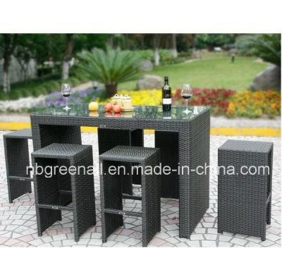 7PCS Outdoor Hotel Rattan Garden Modern Patio Bar Set Bistro Stool Bar Table Furniture