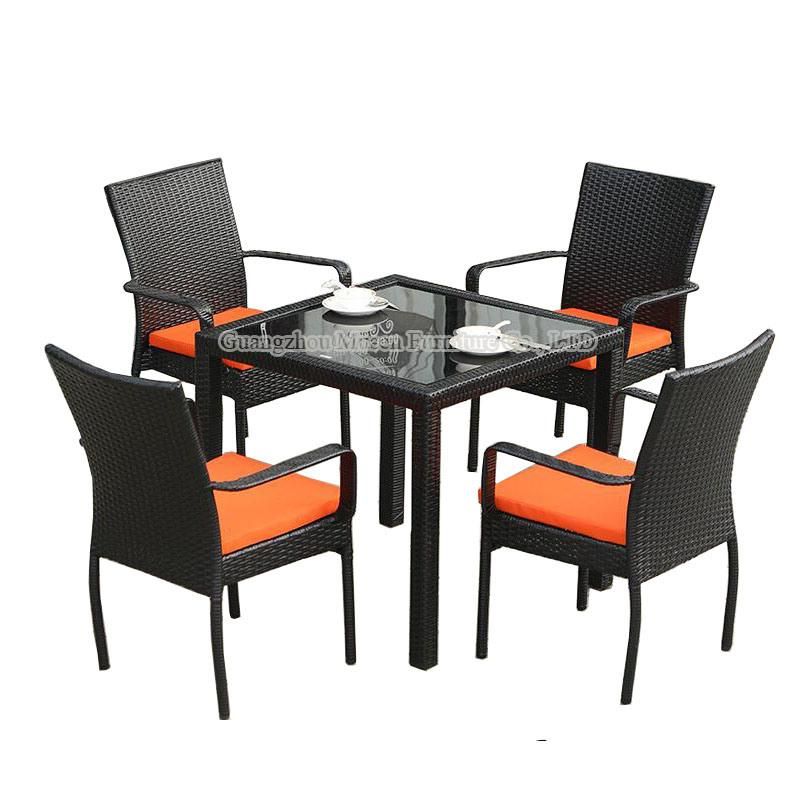 Garden Furniture Outdoor Rattan Bamboo Dining Chair Cafe Set