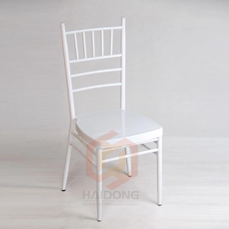 White Color Stackable Metal Chiavari Aluminium Wedding Tiffany Chairs