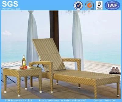 Rattan Furniture Fish Bone Tight Weaving Wicker Sun Lounger