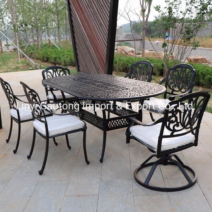 Fendias Antique Cast Aluminum 3-Piece Outdoor Garden Furniture Bistro Set in Black, White