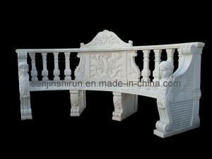 White Marble Carving Garden Bench (1207)