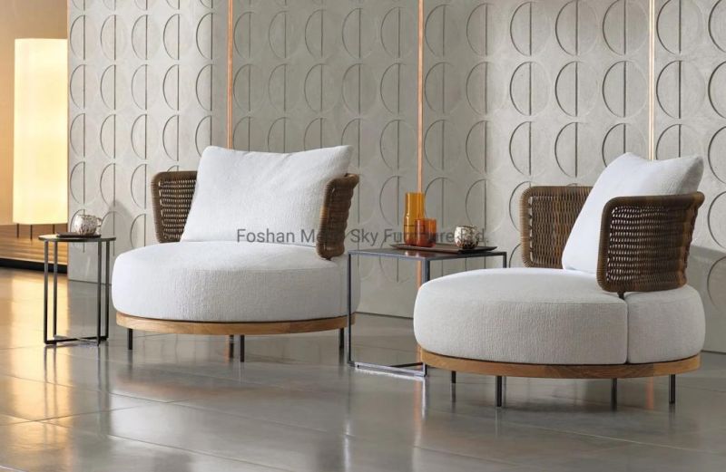 Aluminum Teak Garden Hotel Villa Patio Combination Rattan Outdoor Sofa