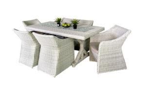 Garden Outdoor Aluminum Rattan Wicker Furniture Dining Set Chair Table