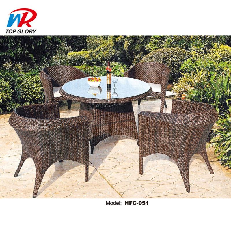 Outdoor Rattan Dining Table Chair Garden Furniture Set