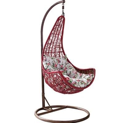New Design Rattan Wicker Ratio Hotel Egg Hanging Swing Chair